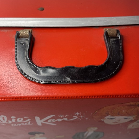Vintage 1963 Barbie And Ken Red Carrying Case‎ Trunk Mattel 60's With Hangers - Picture 5 of 12